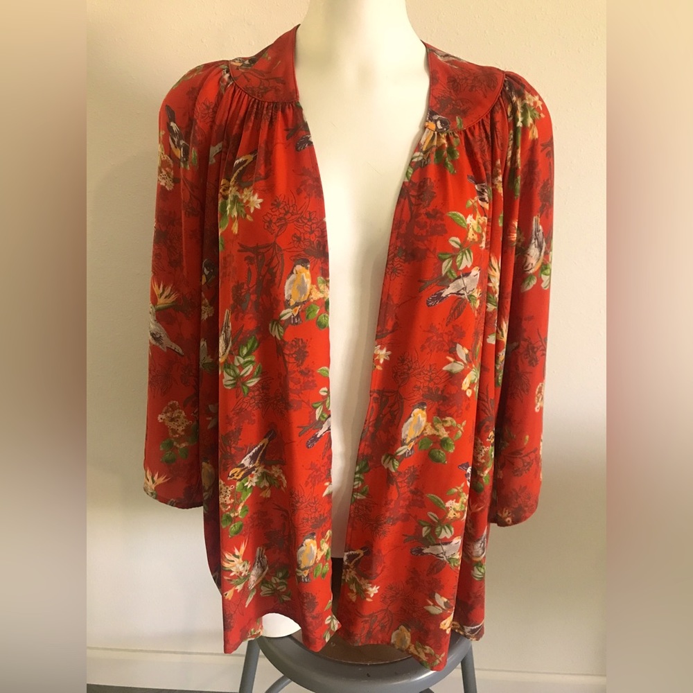 Floral Bird Boho Kimono Top